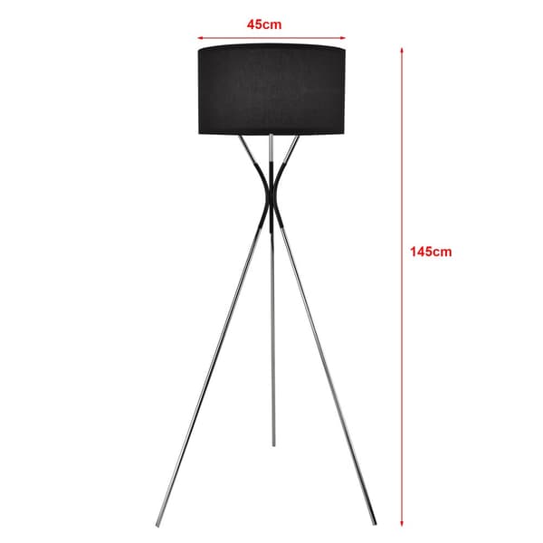 Golvlampa Athlone 145 cm metall silver svart [lux.pro]