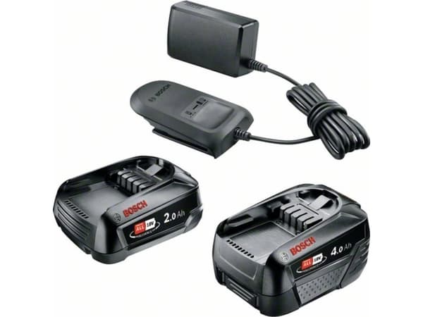 Bosch 18V Li-ion batteriladerpakke, 2,0 Ah + 4,0 Ah batteri og AL 18V-20 lader