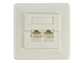 Pikkukuva 1 / 5: Deltaco VR-127, 2 x RJ-45, UTP, Valkoinen, 80 mm, 20 mm, 80 mm