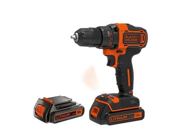 BLACK+DECKER BDCDD186KB-QW - Borr/drivare - sladdlös - nyckellös chuck 10 mm - 40 N·m - 2 batterier - 18 V