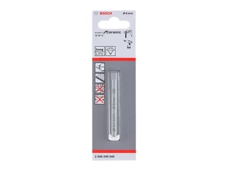 Bosch 2 608 599 049, Drill, Diamantdrillbor, 6 mm, Hard keramikk, Flis, 6,6 cm, Sylindrisk Skaft