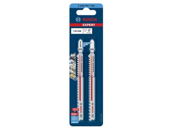 Bosch T367XHM, Figursågblad, Gjuten aluminium, Mortel, Plast, Stål, Trä med spik, Karbid, Rostfritt stål, 5 - 7, 3,5 mm