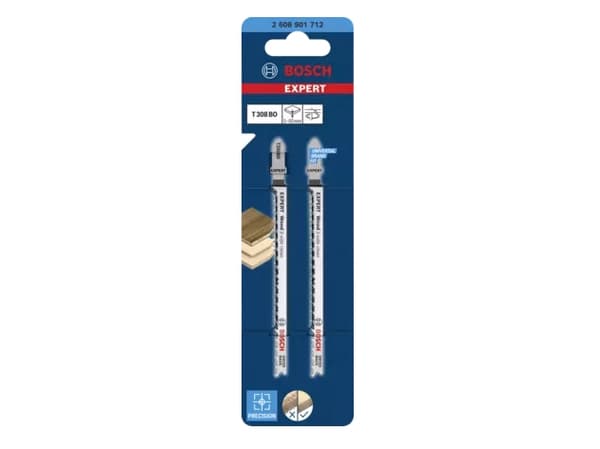 Bosch T 308 BO, Stikksagblad, Løvtre, Tre, High Carbon Steel (HCS), Rustfritt stål, 2,2 mm, 5 cm