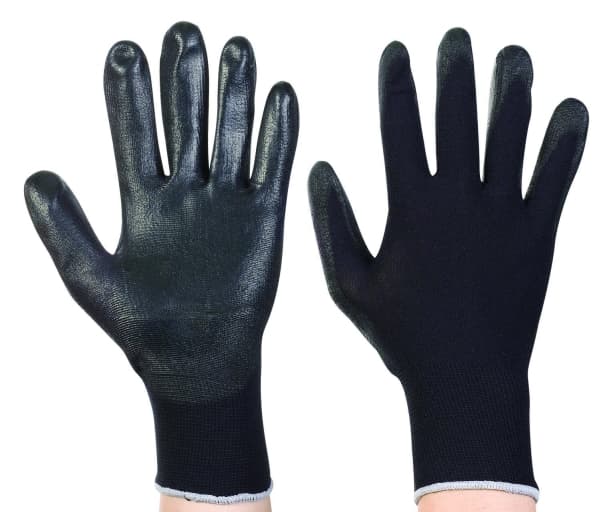 Black Polyest Pu Gloves L Okko 12 Pairs
