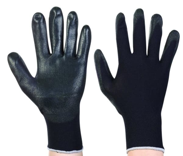 Black Polyest Pu Gloves L Okko 12 Pairs