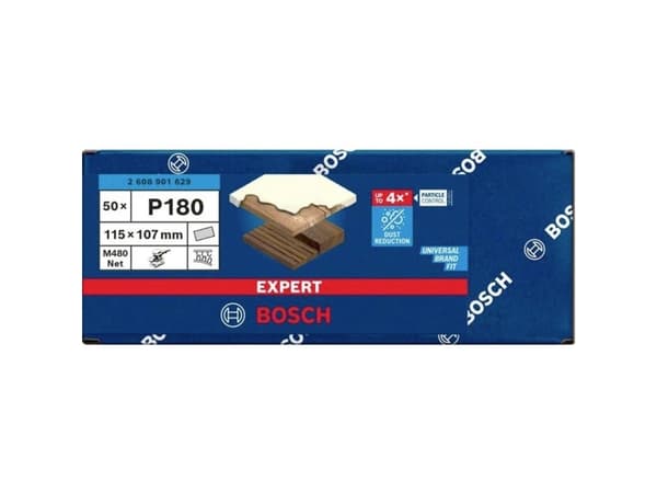 Bosch Tillbehör 2608901629 Slipband för shakerslipmaskin Kornstorlek 180 (L x B) 115 mm x 107 mm 50 st