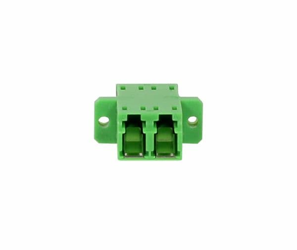 KuituliitinLCAPCjackLCAPCjack 9125u yksimuotokuituliitin vihreä duplex PVC-keraaminen muhvi, jossa on laippa ja lasersuojaus toisella puolella Synerg
