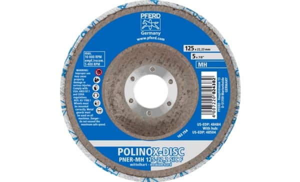 PFERD DISC PNER-MH 125-22,2 SiC F, Stål, Ikke-jernholdig metall, Bronse, Rustfritt stål, Plast, Aluminium, Kopper, PFERD, 2,22 cm, 12,5 cm, 10000 RPM