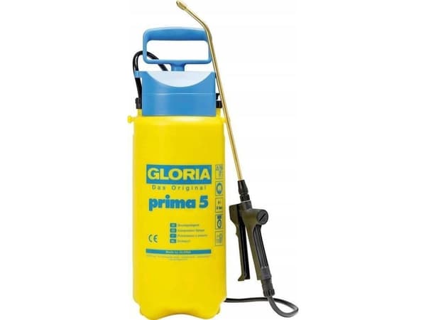 GLORIA Prima 5, Puutarhan käsisuihkutin, 7 L, 5 L, Sininen, Keltainen, Muovi, Messinki