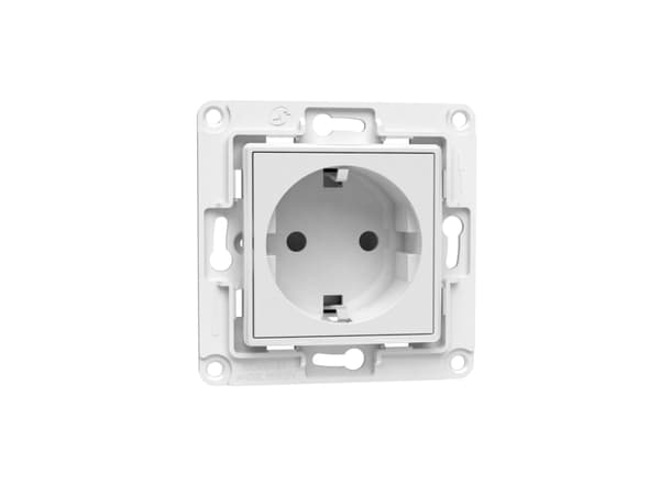 Shelly Wall Socket EU, Tyyppi E, Valkoinen, 1 kpl, 70 mm, 40 mm, 70 mm