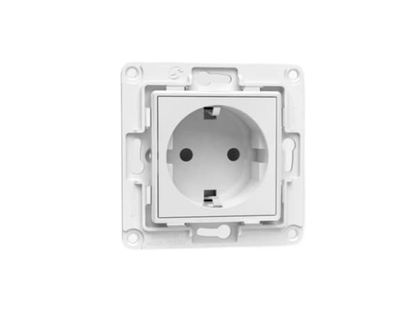 Shelly Wall Socket EU, Tyyppi E, Valkoinen, 1 kpl, 70 mm, 40 mm, 70 mm Valkoinen