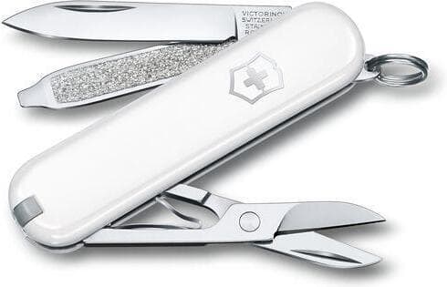 Victorinox 0.6223.7G, Fällkniv med låsblad, Kniv med flera verktyg, Drop point, ABS synthetics, Vit, 7 verktyg