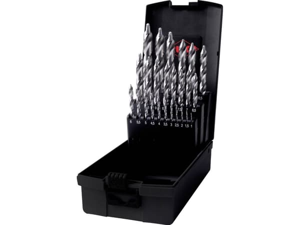 RUKO 259215RO HSS-G Spiralborsæt 25 dele DIN 338 Trefladeskaft 1 Set