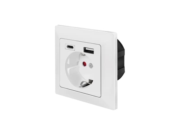 Pistorasia, 1x CEE 7/3, 1x USB-A, 1x USB-C