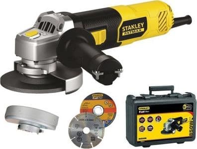 Stanley angle grinder 125mm 850W spreader + tar x2 + trunk (FMEG220KA-QS)