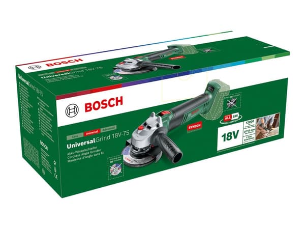 Bosch UniversalGrind 18V-75 - Kulmahiomakone - akkukäyttöinen - 115 mm - ei akkua - 18 V - SOLO