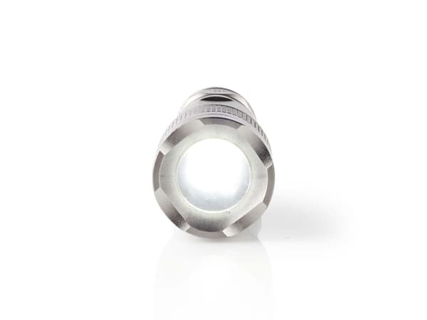 Nedis LTRH5WGY, Käsikokoinen taskulamppu, Harmaa, Alumiini, Painikkeet, IPX5, LED