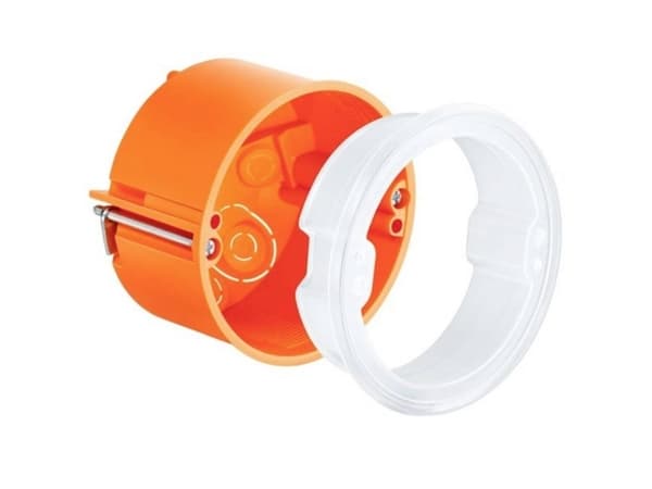KAISER Frontbox för CEE 16A, hål Ø74 mm, djup 50 mm, plåttjocklek 12.5-35 mm, orange