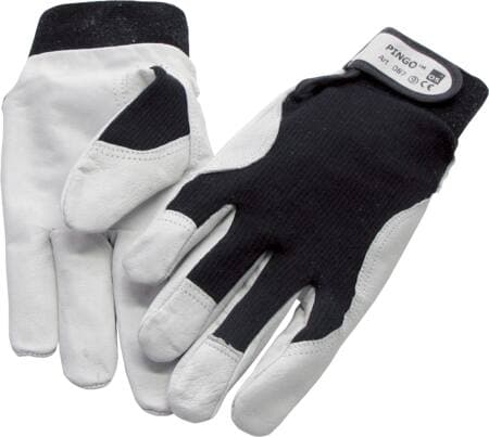 Tekniker handske natur skindstørrelse 9, overhånd fibertexkrave med elasik og velcro - (12 stk.)
