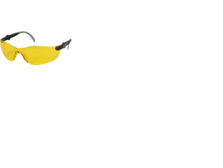 Space Yellow suojalasitKeltaiset linssit/musta kehys säädettävillä ohimoillaLinssit iskunkestävää polykarbonaattia