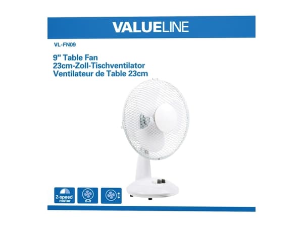 Valueline VL-FN09, Hvit, Bord, Plast, 23 cm, 22,9 cm (9")