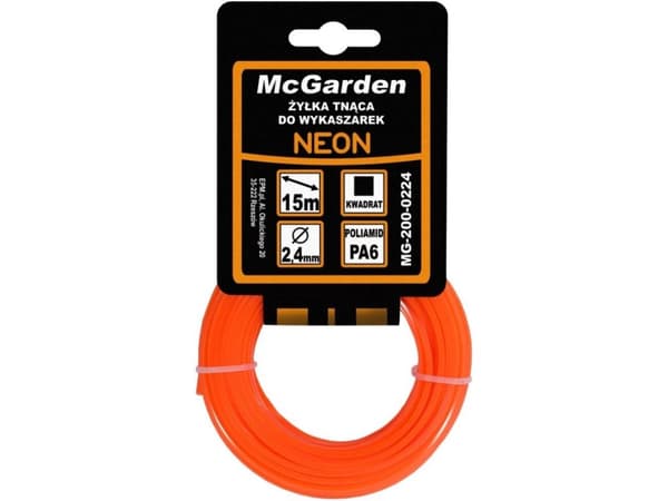 McGarden Brushcutter line firkantet neon 2,4 mm 15m (MG-200-0224)