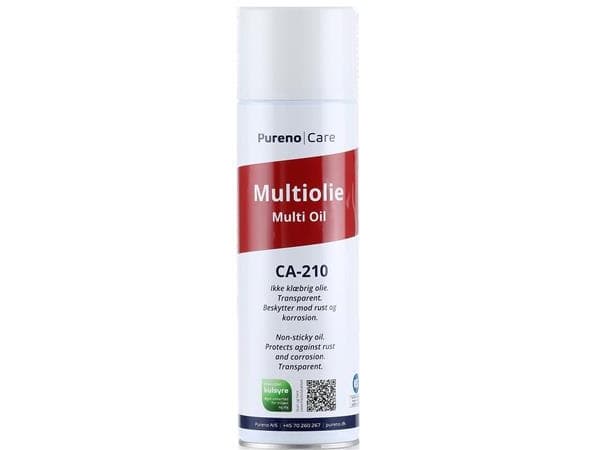 Multiolie NSF 500ml spray. Drivmiddel kulsyre. Syrefri olie. Det er ikke en klæbroig olie. Modstår vandudvaskning.