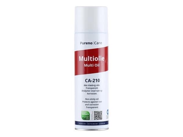 Multiolie NSF 500ml spray. Drivmiddel kulsyre. Syrefri olie. Det er ikke en klæbroig olie. Modstår vandudvaskning.