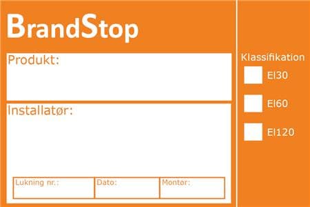 CE-ETIKET til brandstop - (8 stk.)