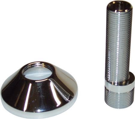Csslr Plus excentrisk forskruning 3/4" x 1/2" udvendig og 1/2" indvendig gevind - længde 90 mm - inklusiv 3/4" forkromet roset
