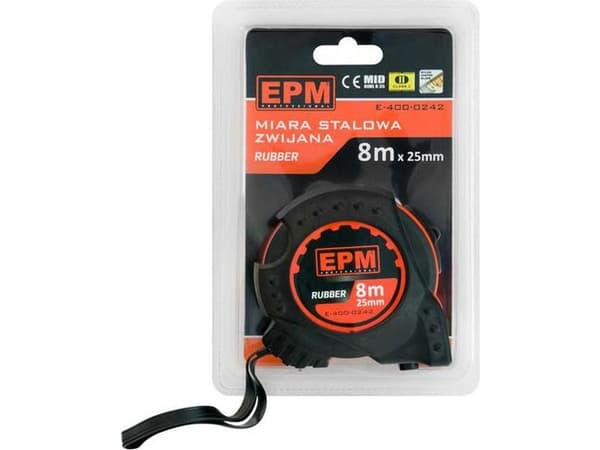 EPM målebånd gummi 8m*25mm (E-400-0242)