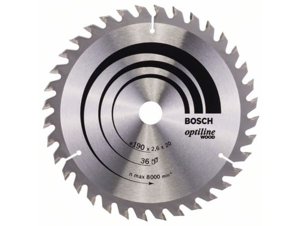 Bosch RUNDSAVKLINGE OPTILINE 190X2,6X20MM 36T