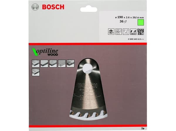 Bosch RUNDSAVKLINGE OPTILINE 190X2,6X20MM 36T