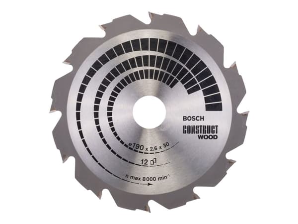 Bosch RUNDSAVKLINGE CONSTRUCT 190X2,6X30MM 12T