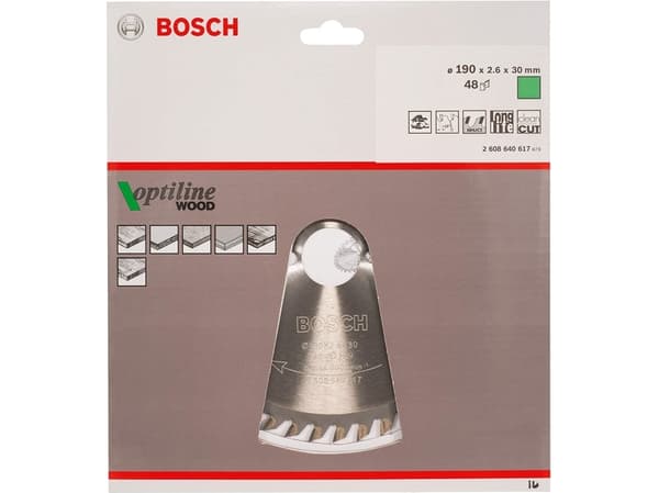 Bosch RUNDSAVKLINGE OPTILINE 190X2,6X30MM 48T