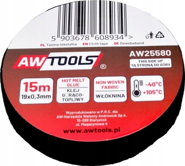 AWTools AW TEXTILE isoleringsband 19 mm x 15 m