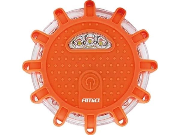 Varoitusvalaisin su funkcija taskulamppu 3xaaa ip65 12smd + 3smd amio-02499
