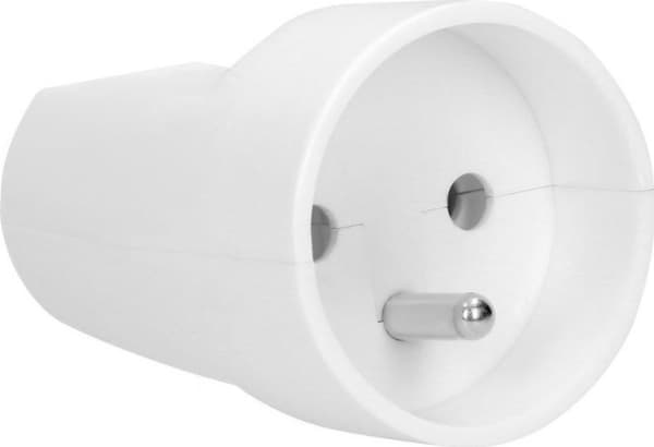 Avtakbar enkelt bærbar stikkontakt, 16A, 250V, 2P+E, hvit, OR-AE-13183