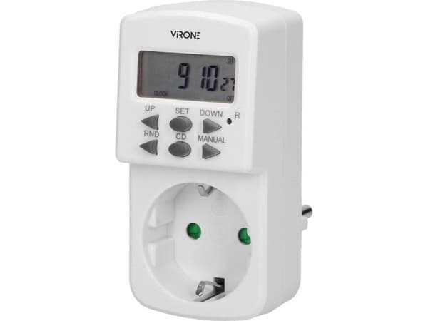 Orno Elektronisk timer, MINI, 1800W, 8A, 10 program, Schuko-version