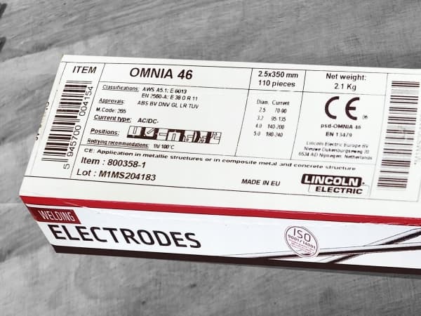 Lincoln Electric RUTILO ELEKTRODAS 2,5 mm 350 mm 2,1 kg OMNIA 46 LINCOLN ELECTRIC