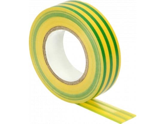 Orno Gulgrønn isolasjonstape, flammehemmende, bredde 19mm, tykkelse 0,13mm, 20m lang
