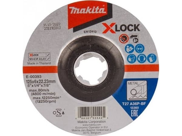 Makita - Slipeskive - for metall - 125 mm - grovkorn: A36P-BF - for Makita GA041GM201; XGT GA041GZ