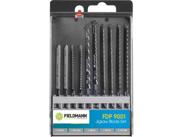 Fieldmann FDP 9001, Figursågblad, Metall, Trä, Svart, Grå, 10 styck