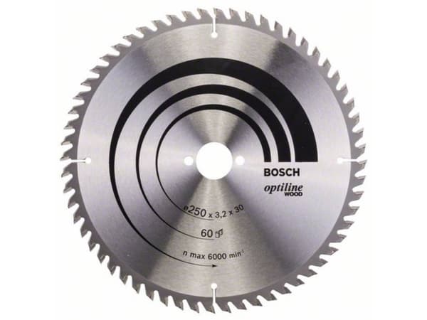Bosch RUNDSAVKLINGE OPTILINE 250X3,2X30MM 60T 60T
