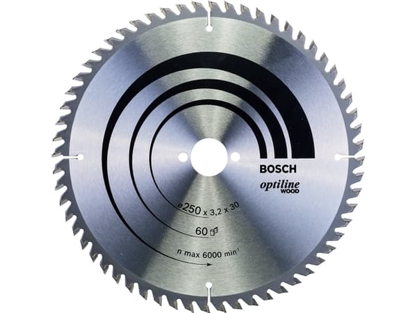 Bosch RUNDSAVKLINGE OPTILINE 250X3,2X30MM 60T 60T