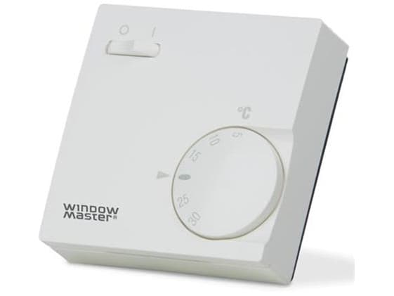 WINDOWMASTER Rumstermostat WLA 110 0001, ansluts direkt till styrenheterna WUC 101/102/160 och via gränssnittet WLF 111 till styrenhet WLC 100.