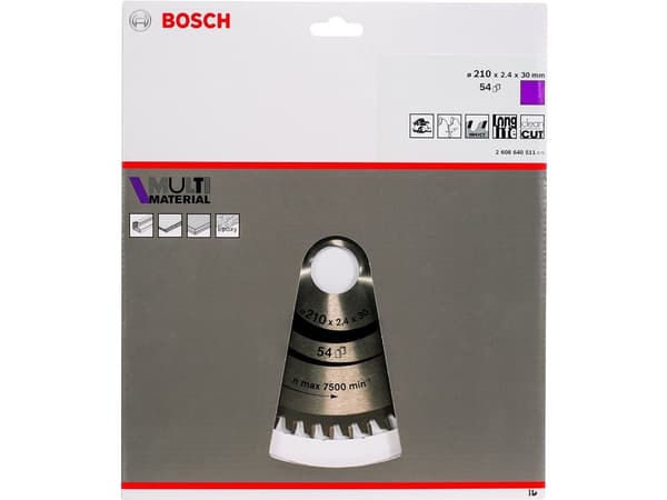 Bosch Multi Material - Sirkelformet sagblad - for multiformål - 210 mm - 54 tenner