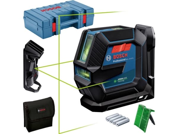 Bosch GLL 2-15 G Professional, 15 m, 0,3 mm/m, 4°, 4 s, Vaaka/Pysty, Vihreä