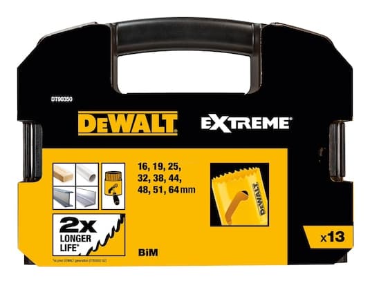 DeWALT DT90350-QZ, Ställ, Borr, Metall, Plast, Trä, Metall, 4,4 cm, 16,19,25,32,38,44,48,51,64 mm