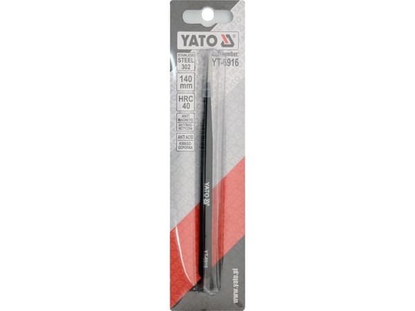 Yato YT-6916, Rustfritt stål, Sort, Flat, Rett, 31 g, 140 mm
